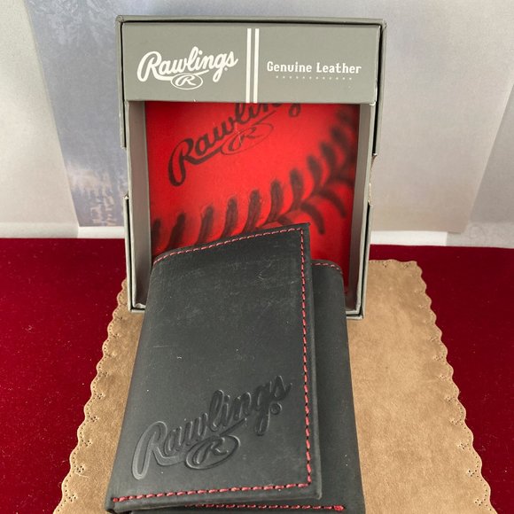 Rawlings Glove Leather de-bossed tri-fold Wallet - Picture 5 of 6